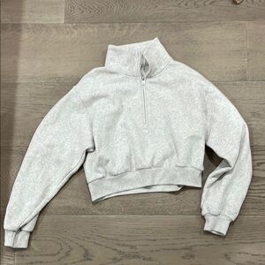 Cozy Gray Quarter-Zip Pullover
